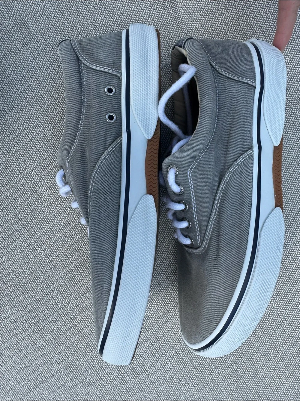 Sperry Striper II CVO Gray Canvas Sneakers Men’s Size 8